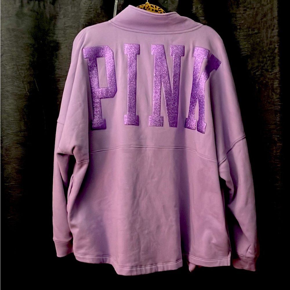 PINK Victoria’s Secret ZIP hoodie lavender xxl NWT-DAMAGED